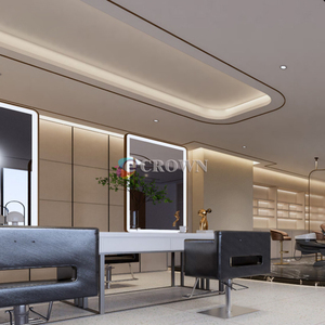 Luxury Hairdressing Salon Shop Counter Design Irregular Salon Shop <strong>Pl</strong> Chain Luxury Shop showcase OEM - Product Image 6