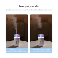 Humidificateur d'air portable mini ultrasonique USB 180ML pour voiture, lumière LED colorée, aromathérapie portable, brume d'eau pour bureau