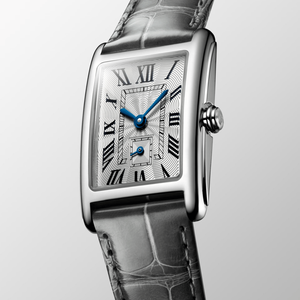 <b>Rectangular</b> Case Automatic Mechanical <b>Watch</b> with Roman Numeral Dial and Leather Strap Longinesing - Product Image 4
