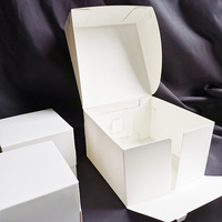 Sac en papier de carton blanc jetable bon marché écologique pour dessert mousse petites boîtes d'emballage de gâteau ensemble de boîtes en papier pour gâteau