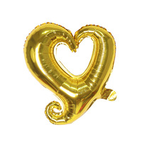 Ballons en forme de cœur creux de 18 pouces, or Rose, feuille d'amour, crochet Amor Hueco Globos pour décoration de mariage, saint-valentin