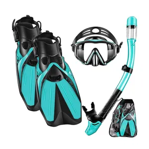Conjunto de máscara de mergulho e chinelos de natação personalizados de alta qualidade preço de fábrica OEM barbatanas de mergulho grátis máscara e barbatanas de plástico ajustáveis