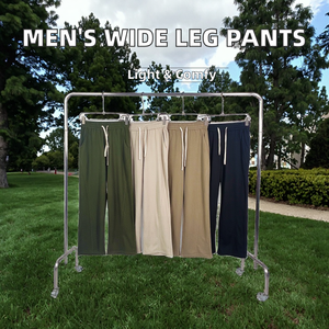 High Quality Men's Casual Wide Leg Sweatpants Custom Plain Fleece Jogger <b>Nude</b> Mid-Lightweight Loose Sweatpants Wholesale Fashion - Product Image 2