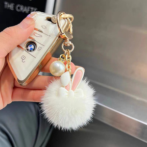 New Plush <b>Rabbit</b> <b>Light</b> Keychain Cute Bunny Soft Pom Pom Eco-Friendly Durable Wallet Handbag Charm Decorative Accessories - Product Image 5
