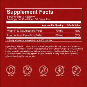 Oem ברזל תוספת כמוסות sucralosamine מאוד סופג כדורי ברזל ויטמין <span class=keywords><strong>C</strong></span> עבור בני נוער מבוגרים לשפר את רמות הברזל - Product Image 3