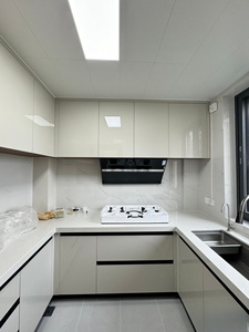 Meubles sur mesure haut de gamme et abordables au design moderne, armoires de <span class=keywords><strong>cuisine</strong></span> en mélamine blanches en forme de L, petites et complètes, provenant de Chine - Product Image 3