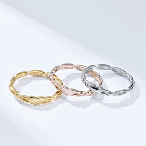 European American Minimalist Hollow Heart Titanium Steel <b>Ring</b> For Women Wedding Stackable Jewelry Gold Rose Gold - Product Image 2