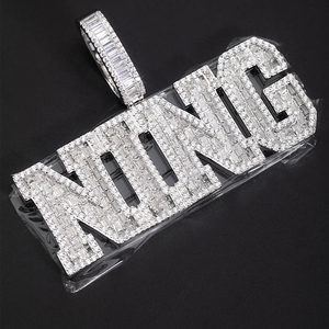 Kalung Rantai Cuban Link Emas Putih 9K 14K 18K ANSTER OEM ODM dengan Berlian Laboratorium VVS Bersertifikat IGI untuk Pria, Gaya Hip Hop, Model Iced Out - Product Image 1