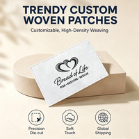 Étiquettes tissées personnalisées en coton satiné sergé haute densité, coupées droites, pliées, douces, réfléchissantes, de luxe, bio