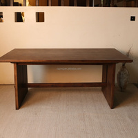Table à manger en bois massif faite à la main, style ferme moderne de luxe, pour salon, hôtel, villa, mobilier avec design écologique