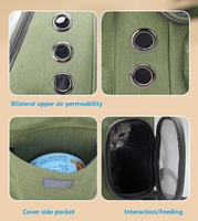 Sac à dos de transport pour animaux de compagnie en polyester imprimé, écologique et tendance, avec fermeture éclair et design extensible pour chiens et chats