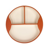 Assiette à manger pour enfants et tout-petits avec fonction d'aspiration, BabyPlateMade of 100% Food-quality SiliconePartitioned Plate, sans BPA