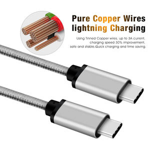 Véritable câble tressé Usb c vers Usb c Câble de <span class=keywords><strong>chargeur</strong></span> rapide multicolore personnalisé Câble de chargement Usb c 60w - Product Image 4