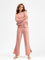 Ensemble de chandails en deux pièces pour femmes, motif uni décontracté, coupe ample, vente en gros, tricot pull