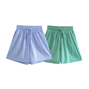 MYST&ZA Vêtements Femme 2025 Printemps/Été Nouvelle Collection Vintage Tendance Short Bermuda Rayé Taille Mi-Haute Élastique Décontracté 6929409 0975018 - Product Image 2