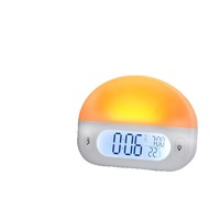 Réveil numérique avec affichage de la température et de l'humidité, lumière ambiante RGB, lumière de réveil pour chambre à coucher, OEM ODM, logo personnalisé