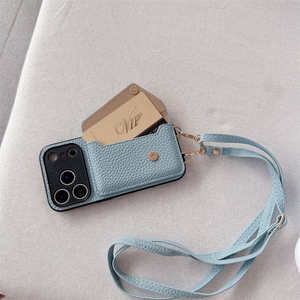 เคสโทรศัพท์หนังแท้แบบสายคล้องคอสำหรับผู้หญิง สำหรับ iPhone 15 16 Plus, เคส iPhone 17 Pro Max พร้อมช่องใส่บัตรแบบสะพายข้าง - Product Image 5