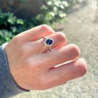 Belle bague ajustable plaquée argent avec zircon ovale en laiton, bague de mariage et de fiançailles, bijoux personnalisés à la mode pour femmes