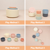 Jouet d'empilage en silicone de haute qualité avec des expressions mignonnes pour bébés