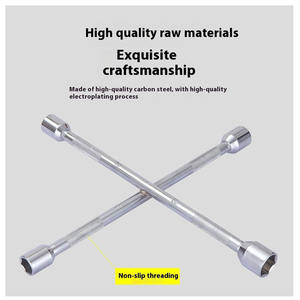 2025 nouvelle clé à <span class=keywords><strong>pneu</strong></span> à douille croisée à 4 voies résistante à la corrosion, clé de roue chromée en acier à haute teneur en carbone pour la réparation de pneus automatiques - Product Image 4