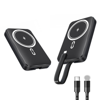Batterie externe portable magnétique Li-Polymère personnalisée 22,5 W 10000 mAh avec câble, charge rapide, chargeur sans fil pour téléphone
