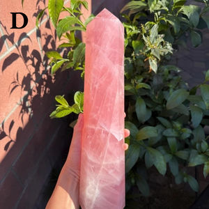 Articles spirituels, pendule de méditation en cristal, baguette en quartz rose, tours de cristal en quartz rose, CrystalHola 15-20cm - Product Image 5