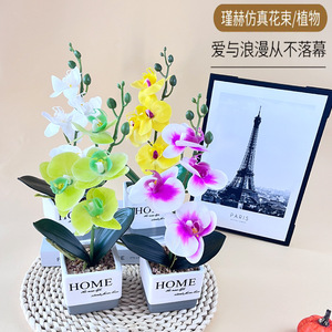 กระถางเซรามิกดอกกล้วยไม้ประดิษฐ์ Jinhe ขนาด 30 ซม. สีขาว ดอกไม้ผ้าไหมตกแต่งภายในบ้าน - Product Image 5