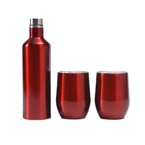 Termo de acero inoxidable para regalo de botella de vino tinto, vaso, 3 juegos, termo en forma de huevo, sublimación, juego de vino en blanco para regalo de Navidad - Product Image 5
