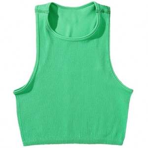 Débardeur en maille côtelée extensible sans couture pour femmes, débardeur décontracté sans manches pour femmes - Product Image 3