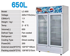 Refroidisseur debout <span class=keywords><strong>réfrigérateur</strong></span> magasin porte en verre affichage <span class=keywords><strong>réfrigérateur</strong></span> armoire à vin visible commercial vertical vitrine de boissons - Product Image 6