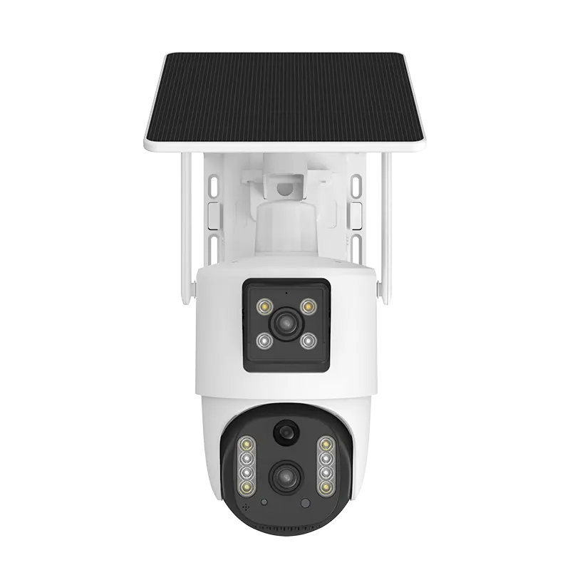 B2B 빠른 제공 V380 새로운 디자인 지원 4G 와이파이 파노라마 IP 보안 카메라 듀얼 렌즈 플래시 조명 네트워크 태양광 PTZ 카메라