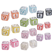 Perles en acrylique transparentes en forme de cube, signes de question et d'exclamation, perles géométriques 3D pour la fabrication de breloques de téléphone et de cordons – Vente en gros