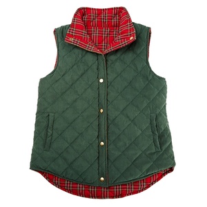 2020 YIWU Factory Plaid Femmes Gilet matelassé réversible surdimensionné en Stock - Product Image 6