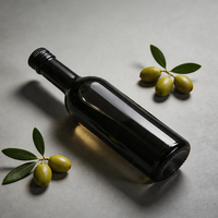 Bouteilles d'huile d'olive noires brillantes personnalisées pour la sécurité alimentaire, vente en gros, échantillons gratuits, 375 ml, 500 ml, 750 ml, bouteilles en verre pour huile d'olive