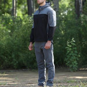 Комплект куртка и брюки с флисовой подкладкой, водонепроницаемый, теплый, камуфляжный, тактический, из софтшелла, для мужчин, прямые поставки с фабрики - Product Image 4