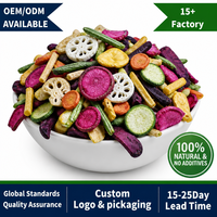OEM Lage Temperatuur Gebakken Groentechips Snack/Aangepaste Gemengde Fruit- en Groentechips Gedroogd Fruit Gedroogde Groenten