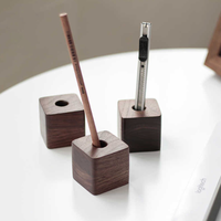 Support de stylo unique en bois massif de noyer et hêtre, artisanat créatif pour bureau et décoration de bureau