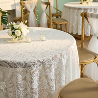 Nappe Ronde en Dentelle Blanche 90cm 180cm Style Vintage Floral pour Mariage Décoration de Table Cottagecore Vente en Gros