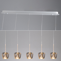 Lustre moderne long en fer de conception américaine Kasanto avec LED blanc chaud pour salon AC