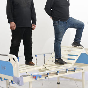 Económica habitación de <span class=keywords><strong>Hospital</strong></span> muebles ajustables de acero inoxidable ABS 2 dos manivela Manual de paciente de la cama - Product Image 6