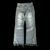 Jean en denim coupe évasée personnalisé pour homme – Qualité supérieure, style décontracté et urbain, bords effilochés et effet usé