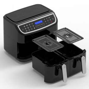 Anbo mới kích thước lớn 9L Giỏ kép Nồi chiên không khí thông minh nồi đôi 4.5L + 4.5L điều khiển kỹ thuật số Nồi chiên không khí lò nướng mà không có dầu không khí frier - Product Image 6