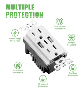 Barep ETL ช่อง15A USB 30W ช่องเสียบผนังพร้อมช่องเสียบ USB A & Single Type C สำหรับอุปกรณ์ไอโฟน/ไอแพด/แอนดรอยด์ - Product Image 5