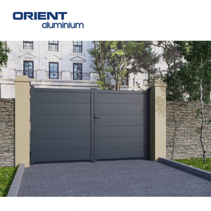 2024 système de sécurité de porte simple en aluminium de porte coulissante télescopique moderne avec conception de porte de ferme pour clôturer les treillis et les portes - Product Image 4