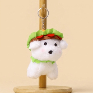 Porte-clés en peluche chien-burger de dessin animé en gros, pendentif personnalisé OEM, mascotte en peluche douce, jouet en peluche chien mignon pour cadeau - Product Image 4