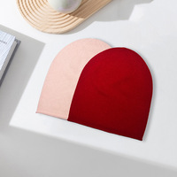 Gorros de Invierno Unisex 100% Lana, Gorros de Jacquard de Color Sólido, Gorras Casuales para Viajes y Actividades al Aire Libre para Adultos