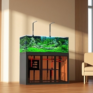 Industrial Style Aquascape <strong>Aquarium</strong> Side Overflow Sump Filter Tank Low Maintenance Rectangular for Living Open View <strong>River</strong> Stream - Product Image 1