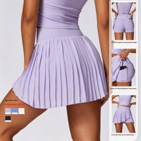 Jupe-short de sport plissée en mousseline respirante à séchage rapide, anti-transparence, doublée, taille élastique, pour femme, idéale pour le tennis et la course à pied