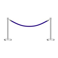 Barrière de contrôle de la foule en velours, barrière de corde suspendue en argent