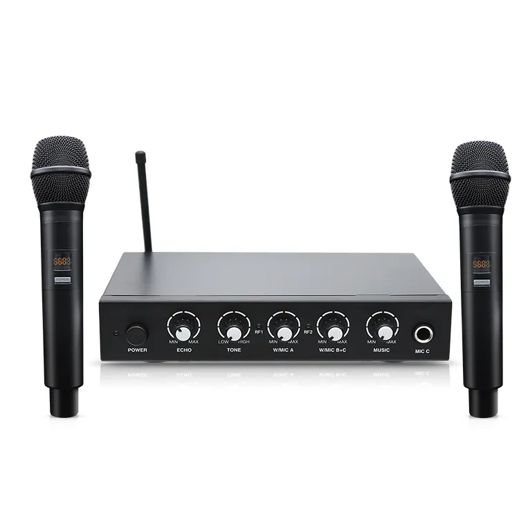 Tốt nhất phổ biến karaoke Mixer AV thiết bị với không dây Mic và Bluetooth cho KTV, Đảng, Nhà thờ, hội nghị, bài phát biểu, ca hát, TV
